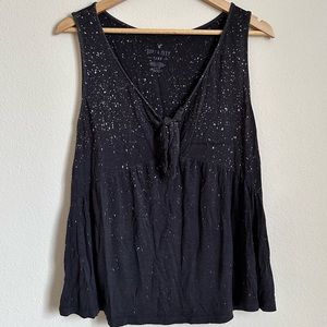American Eagle Soft + Sexy Tie-Front Speckled Tank